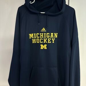 Mens U of MICHIGAN Hockey Adidas Climawarm Hoodie, 2XL, NEW with Tags!!!